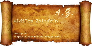 Alács Zoltán névjegykártya