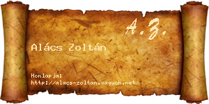 Alács Zoltán névjegykártya