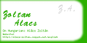 zoltan alacs business card