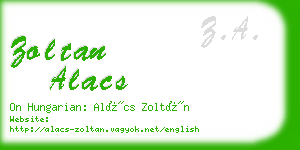 zoltan alacs business card